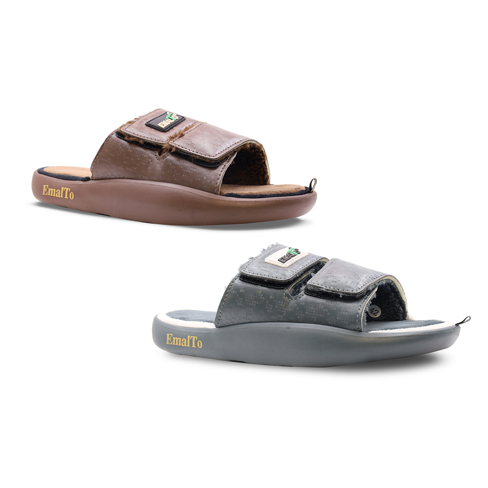 Тапочки домашние мужские открытые на липучке, модель 902-26 (41-46)